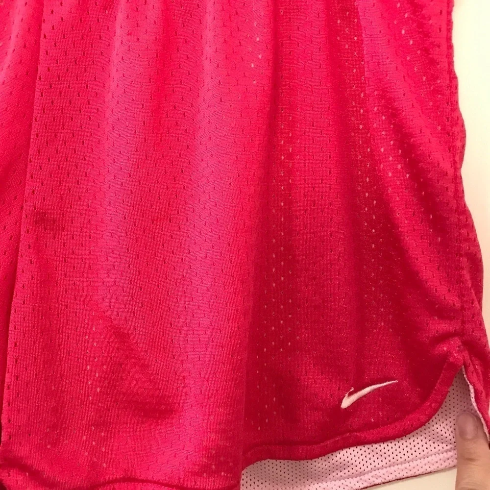 Nike neon pink mesh pull on workout athletic shorts size M